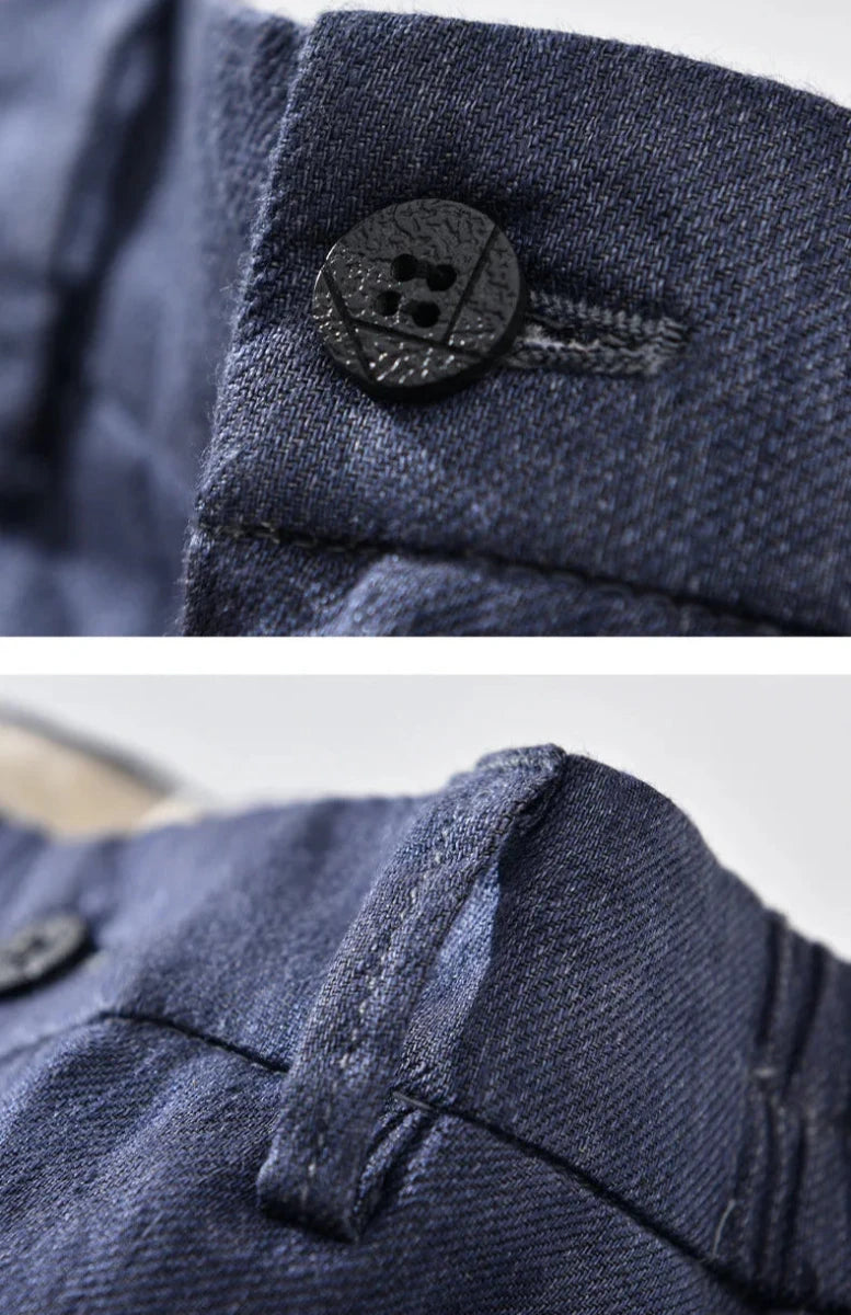 Slim - fit straight linen pants - Antonios