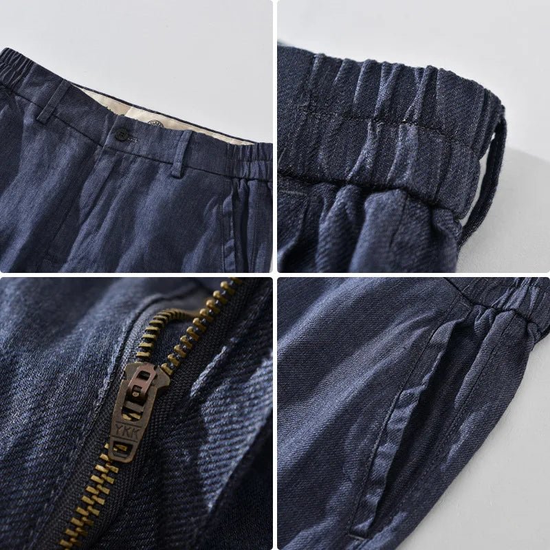 Slim - fit straight linen pants - Antonios