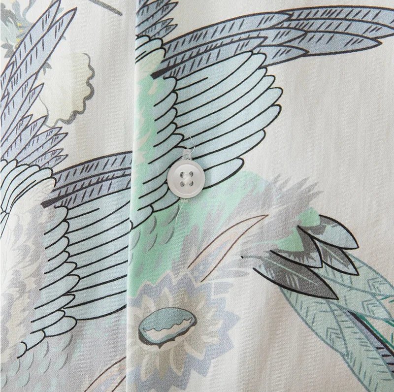 Soft cotton printed long - sleeved shirt - Antonios