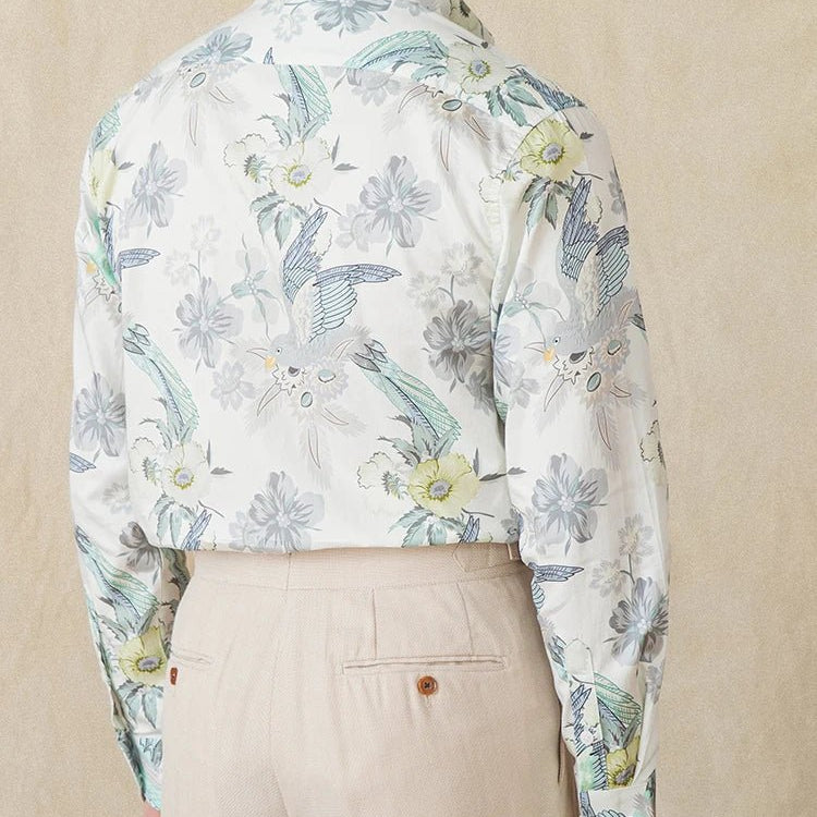 Soft cotton printed long - sleeved shirt - Antonios