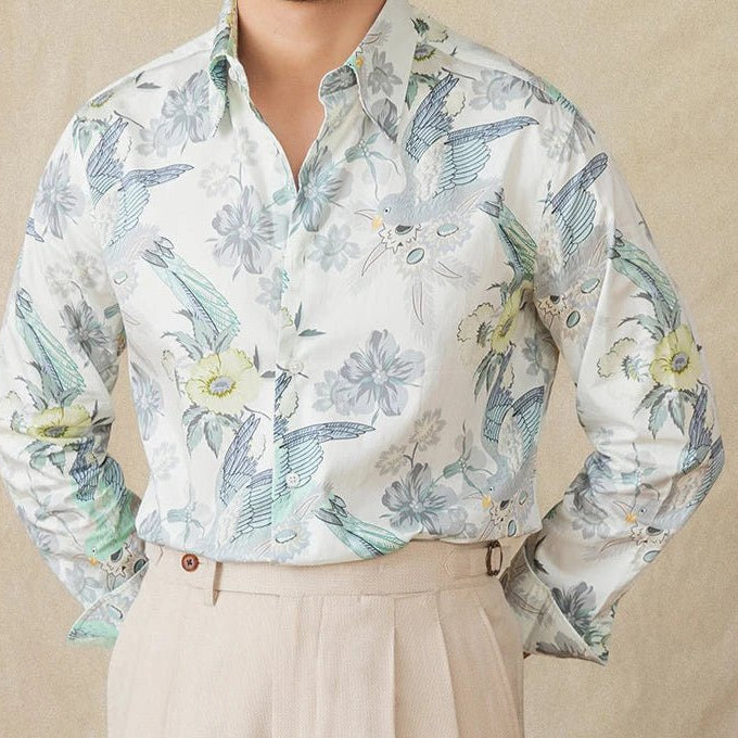 Soft cotton printed long - sleeved shirt - Antonios