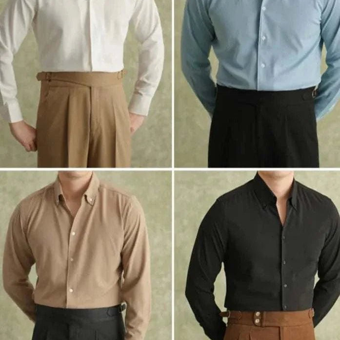 Spring pointer collar long sleeve shirt - Antonios