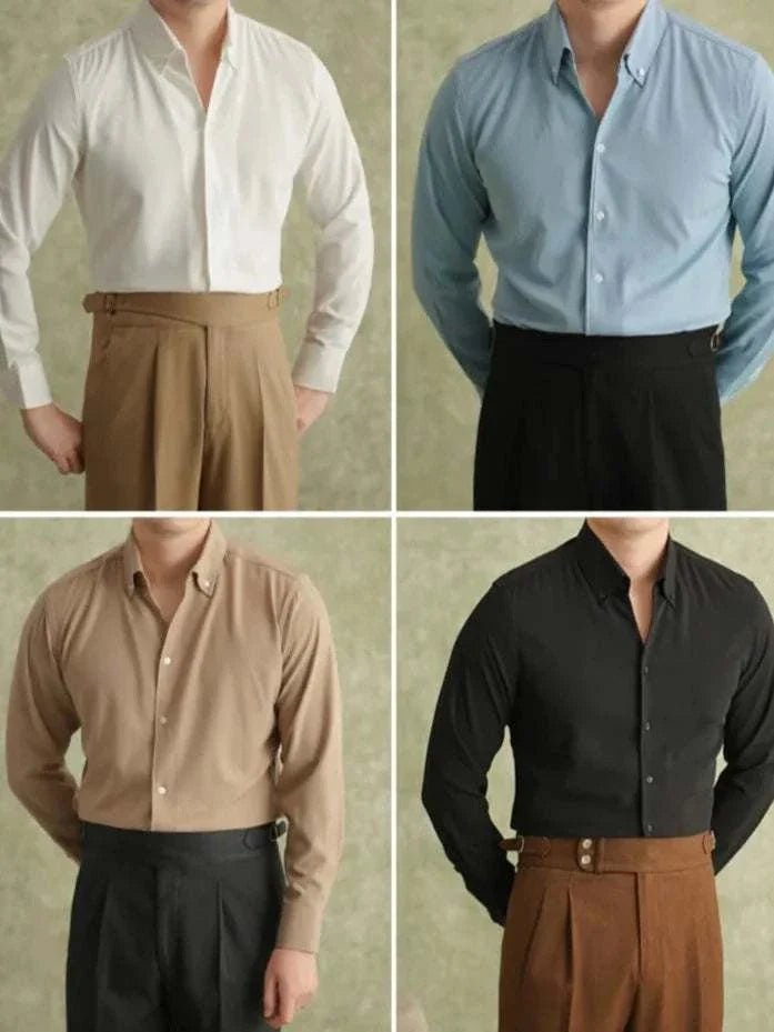 Spring pointer collar long sleeve shirt - Antonios