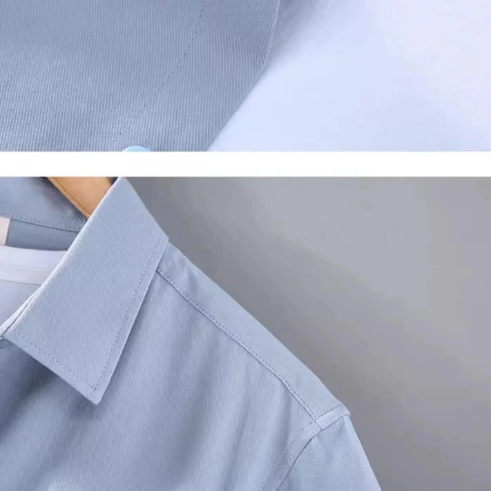 Spring solid color long sleeve loose fit lapel button - up - Antonios