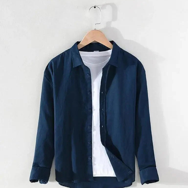 Spring stand collar long - sleeve casual streetwear button - up - Antonios