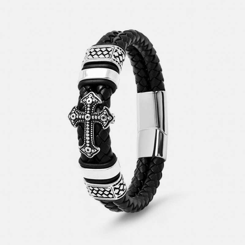 Stainless steel cross magnet bracelet - Antonios