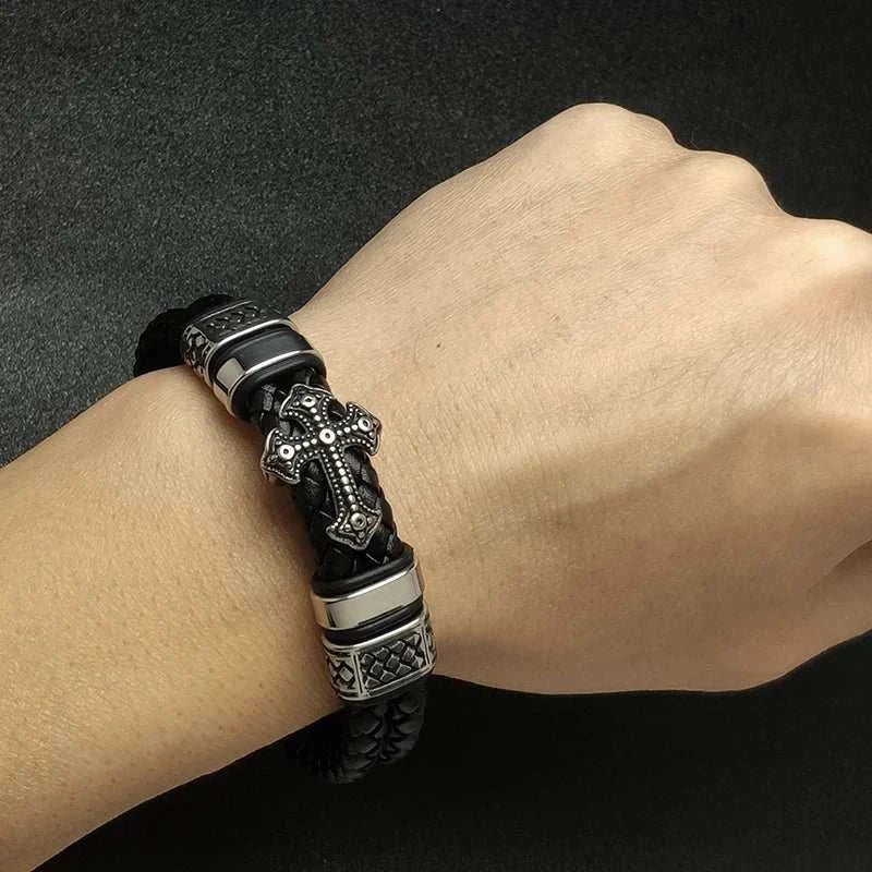 Stainless steel cross magnet bracelet - Antonios
