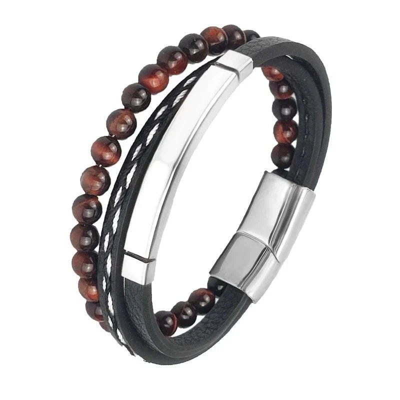 Stainless steel stone bracelet - Antonios