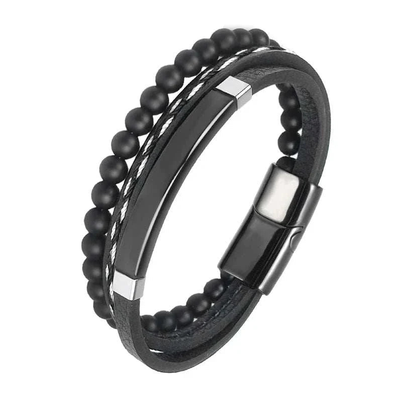 Stainless steel stone bracelet - Antonios