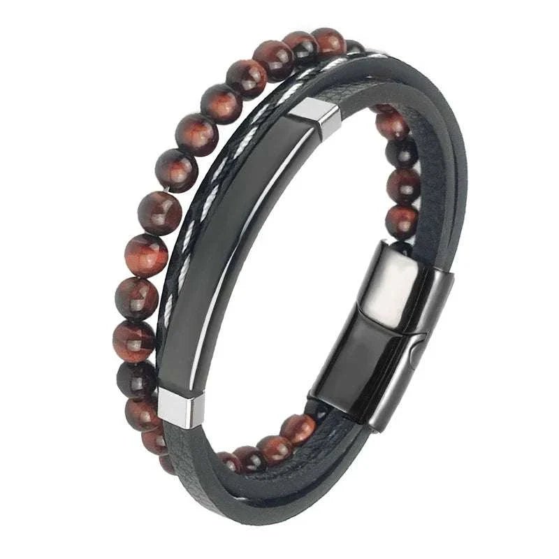 Stainless steel stone bracelet - Antonios