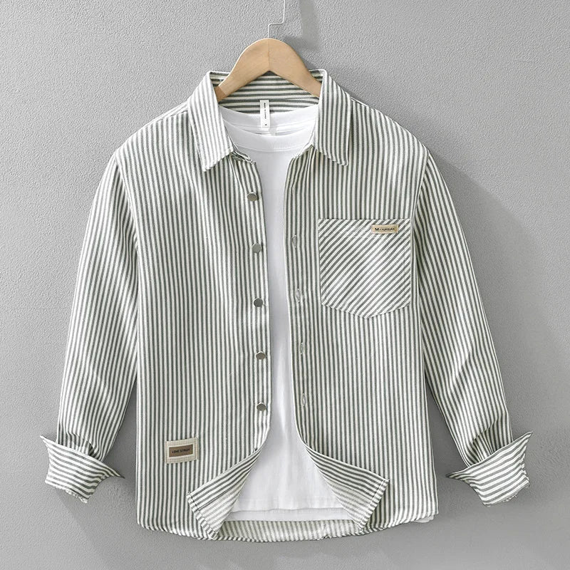 Stripes pattern cotton shirt comfortable - Antonios