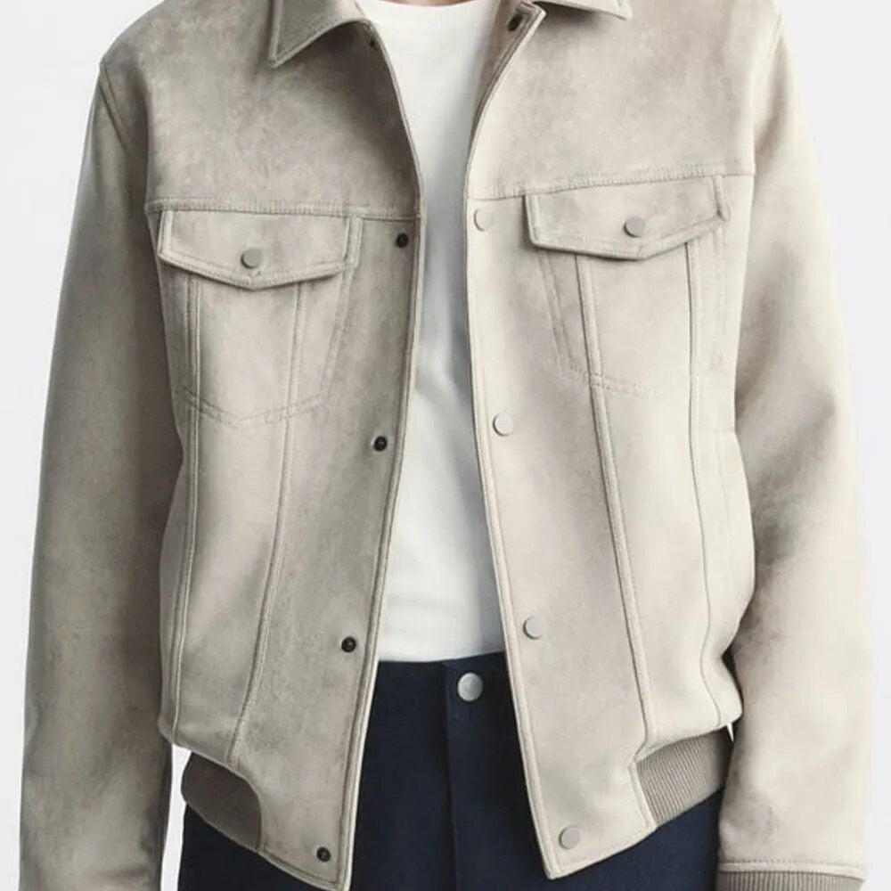 Suede Polo Jacket - Antonios