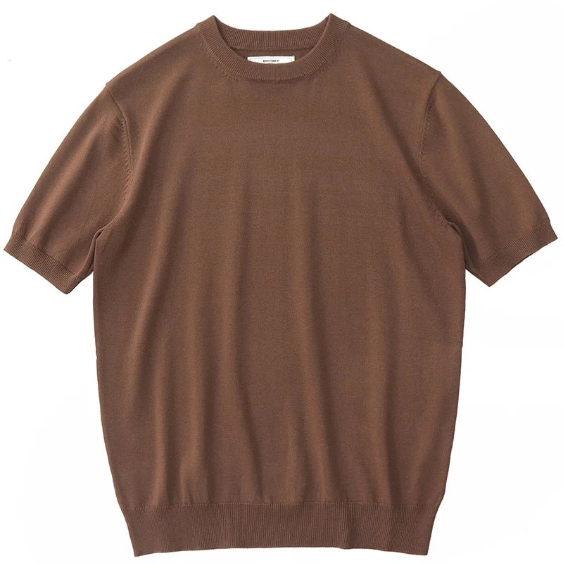 Summer knitted short - sleeved retro t-shirt - Antonios