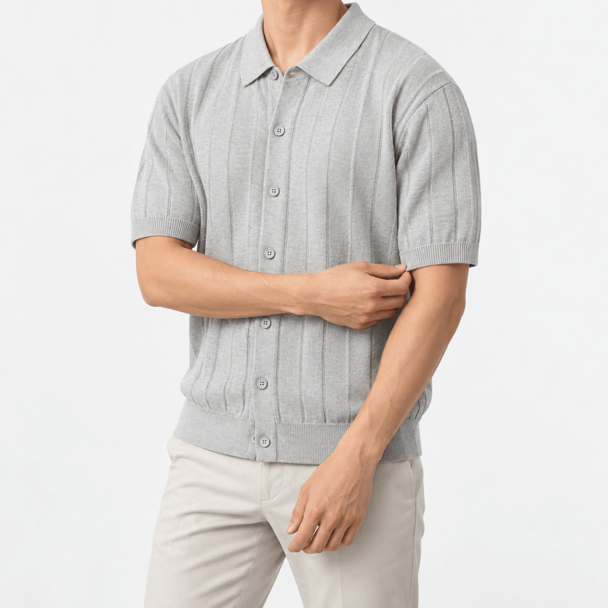 Summer vintage gentleman polo shirt - AntoniosClothing - Gray
