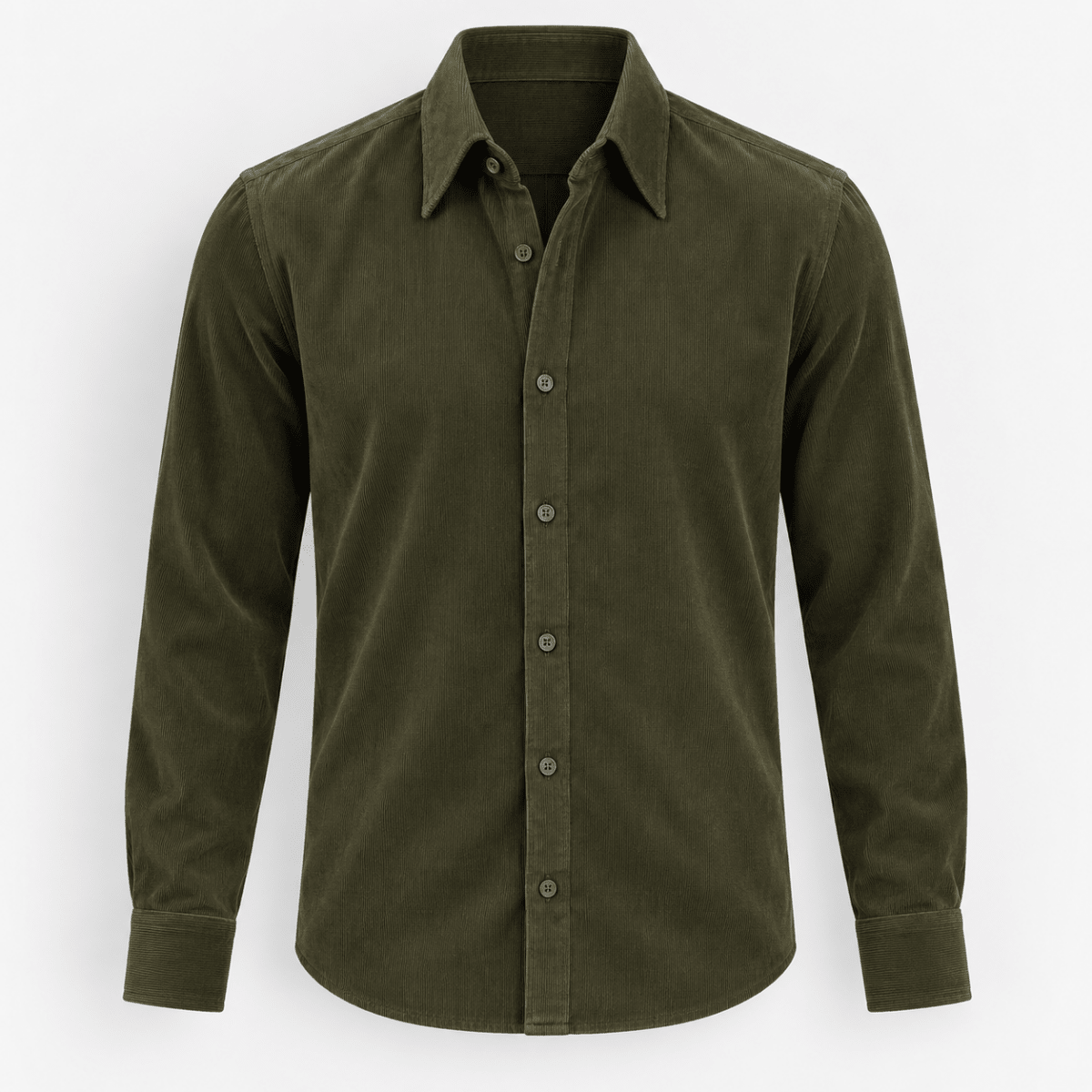 Textured cotton long sleeve shirt - AntoniosClothing - Green