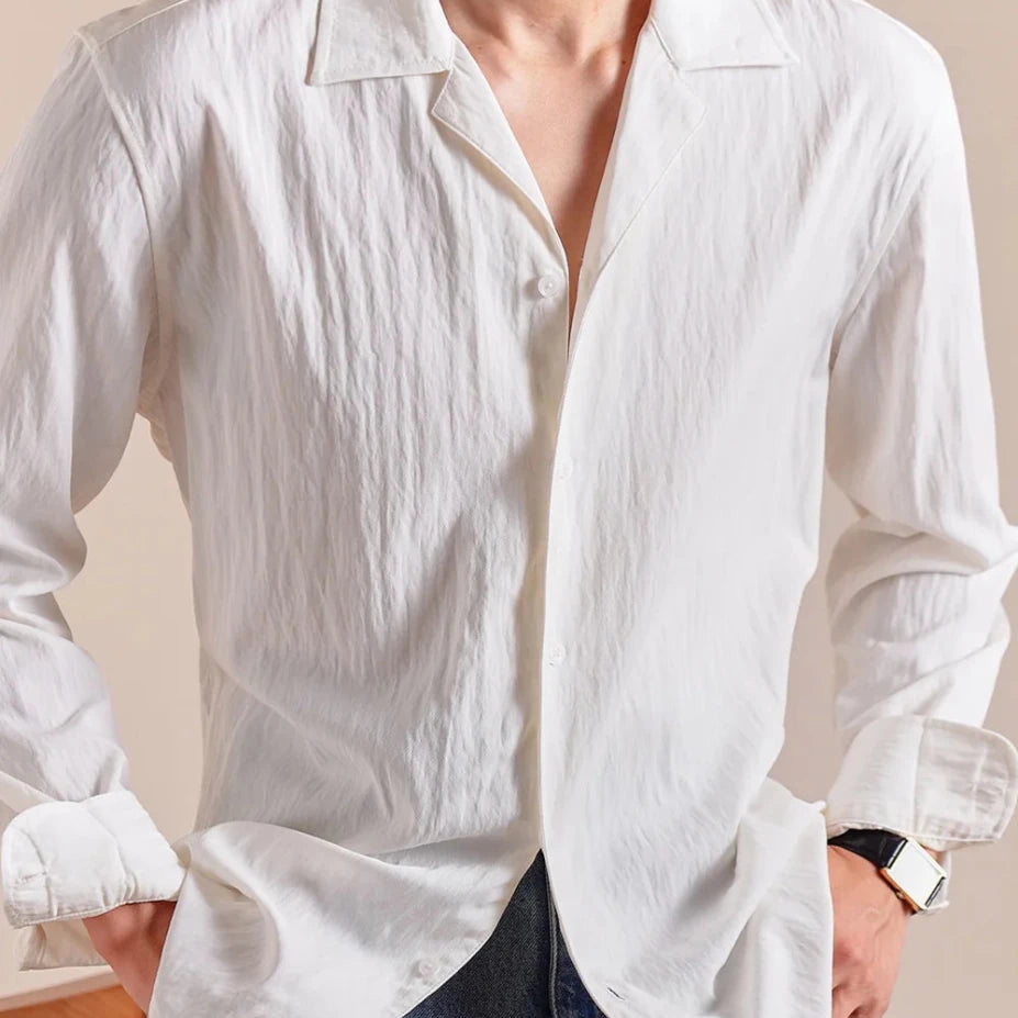 Textured cuban - collar shirt - Antonios