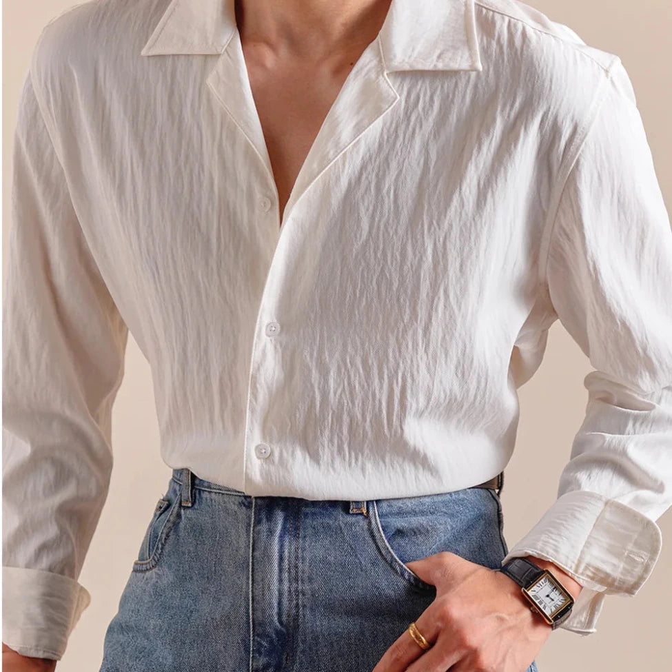 Textured cuban - collar shirt - Antonios