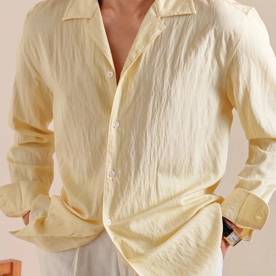 Textured cuban - collar shirt - Antonios