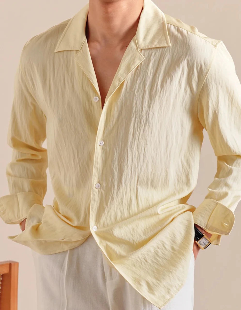 Textured cuban - collar shirt - Antonios