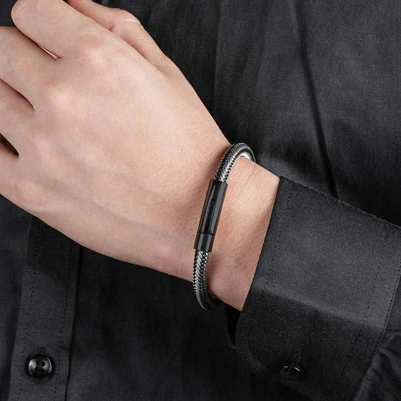 Thin wire stainless steel bracelet - Antonios