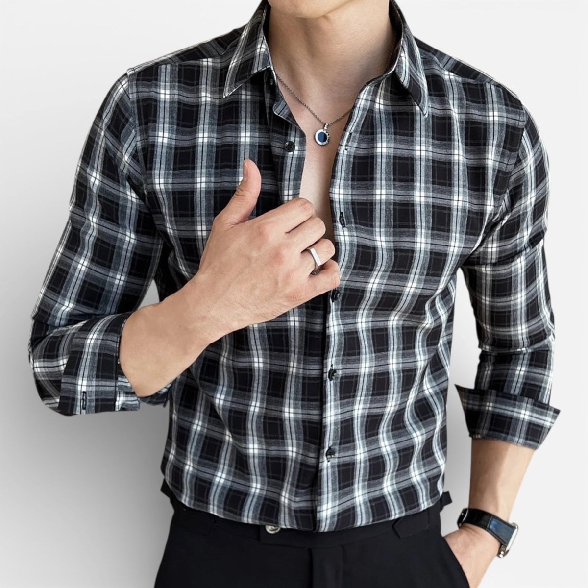 Tony business casual plaid shirt - Antonios