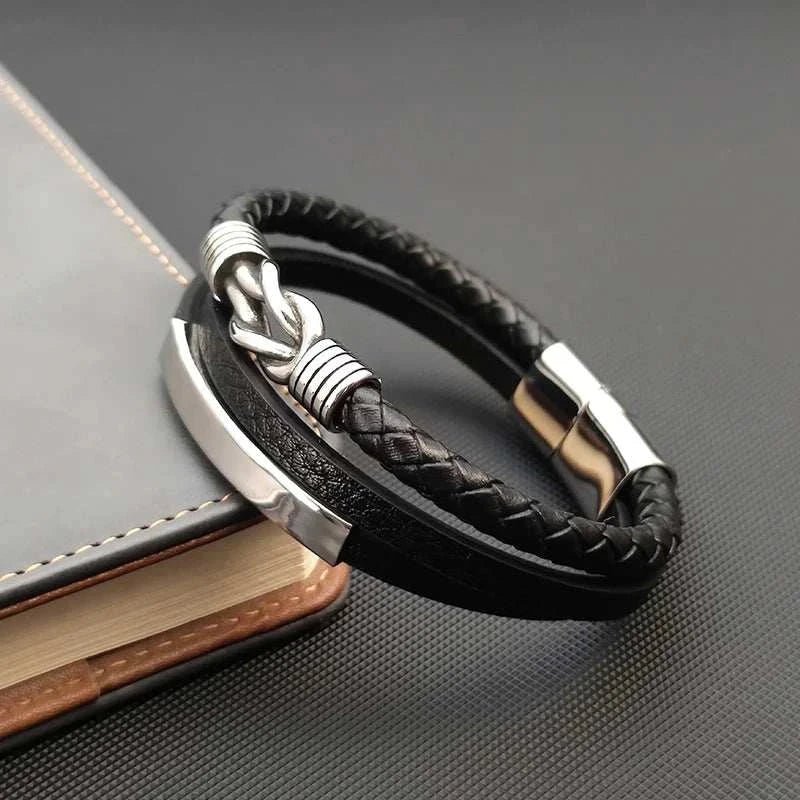 Triple layer leather bracelet - Antonios
