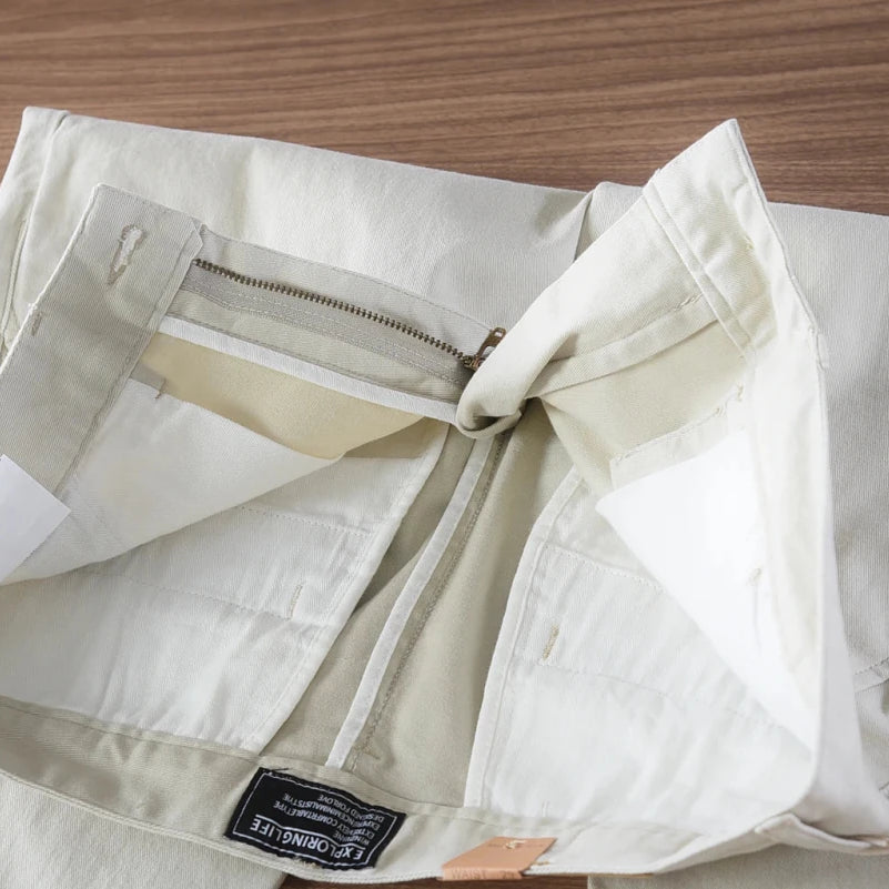 Twill casual simple pants - Antonios