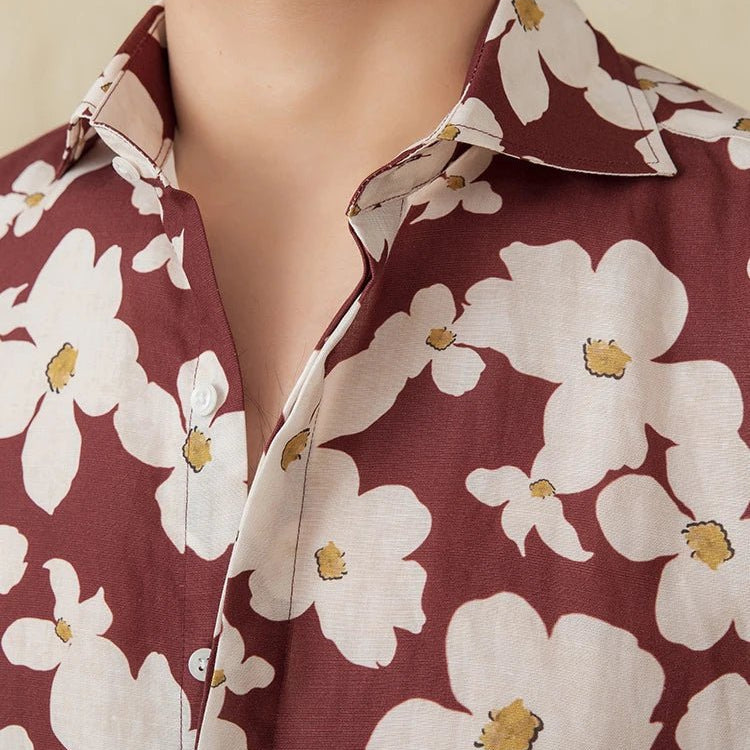 Vacation linen printed shirt - Antonios