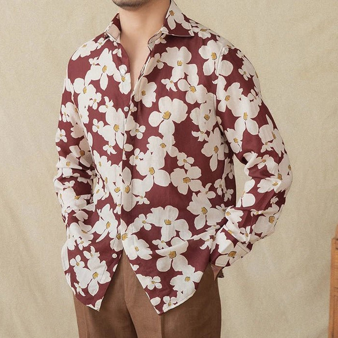 Vacation linen printed shirt - Antonios