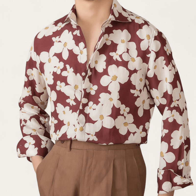 Vacation linen printed shirt - Antonios
