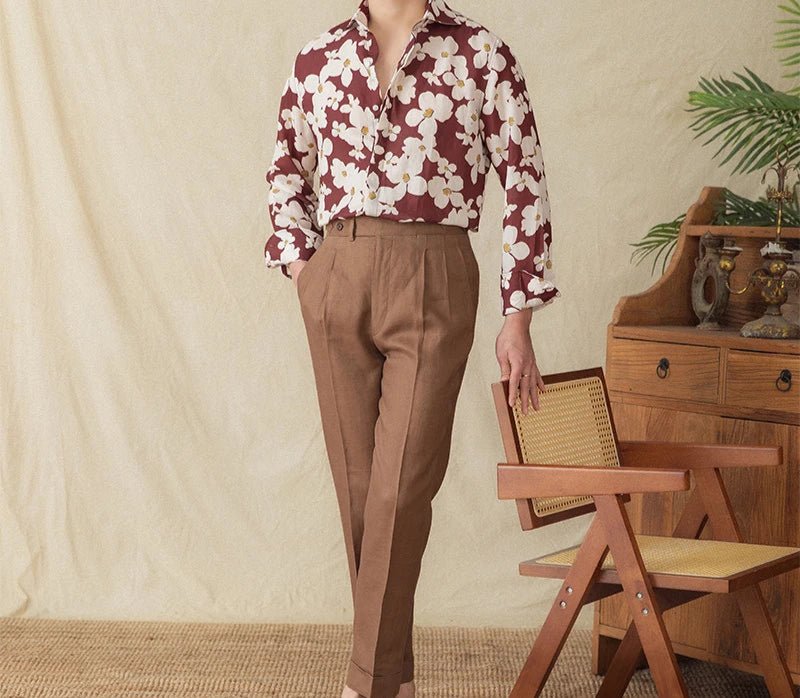 Vacation linen printed shirt - Antonios
