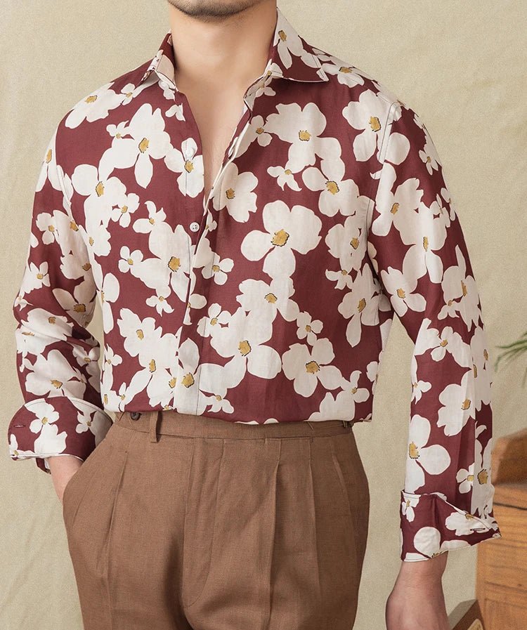 Vacation linen printed shirt - Antonios