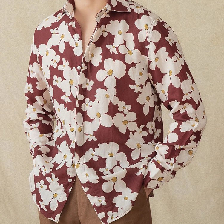 Vacation linen printed shirt - Antonios