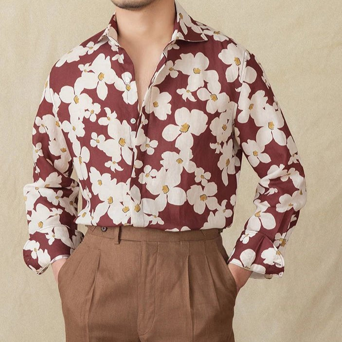 Vacation linen printed shirt - Antonios
