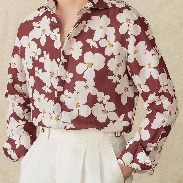 Vacation linen printed shirt - Antonios