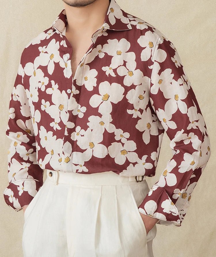 Vacation linen printed shirt - Antonios
