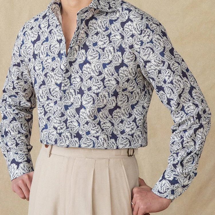 Vintage cotton linen japanese trend shirt - Antonios