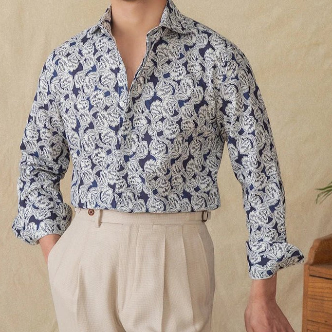 Vintage cotton linen japanese trend shirt - Antonios