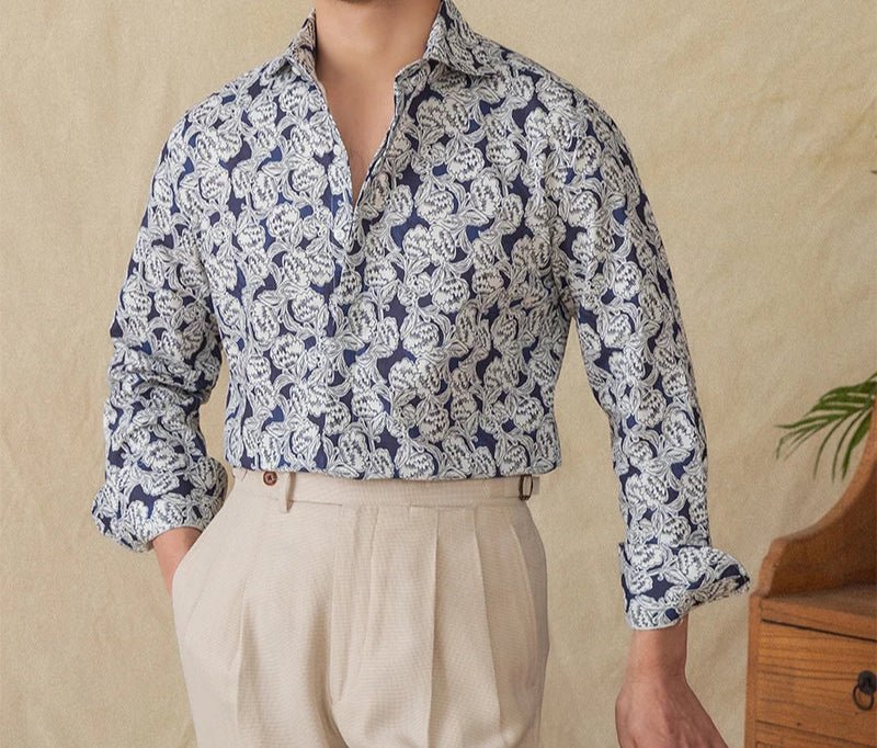 Vintage cotton linen japanese trend shirt - Antonios