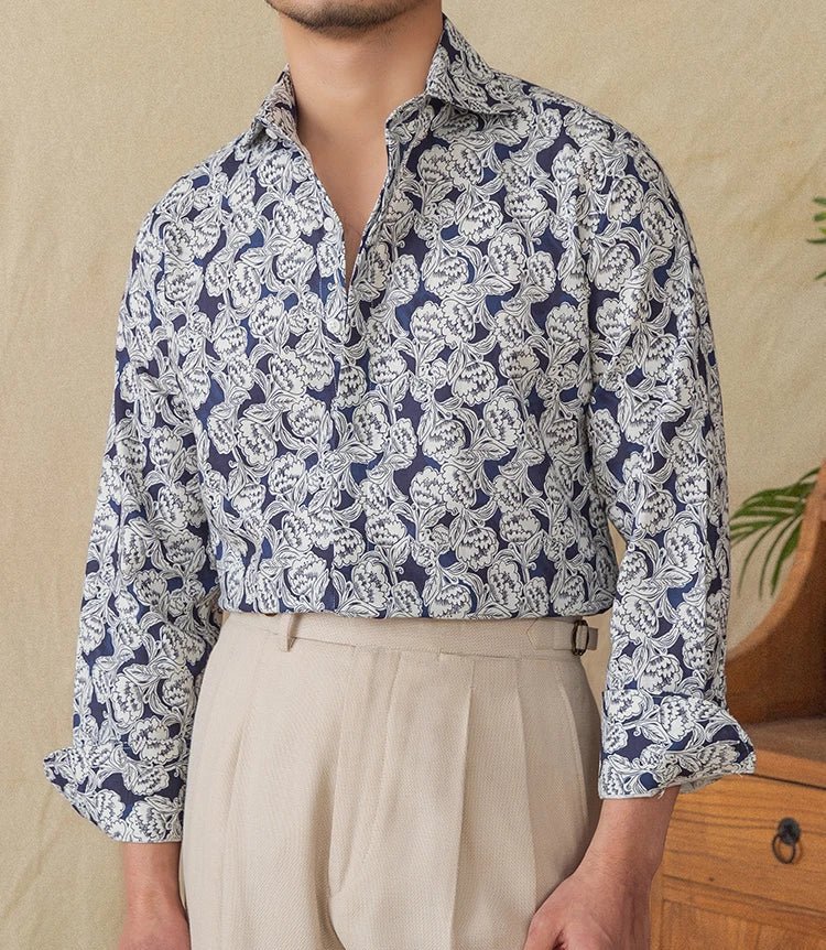 Vintage cotton linen japanese trend shirt - Antonios