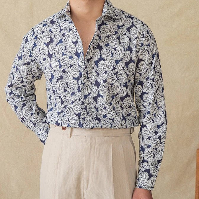 Vintage cotton linen japanese trend shirt - Antonios