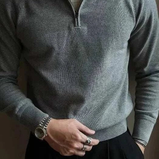 Vintage polo sweater with turn - down collar - Antonios