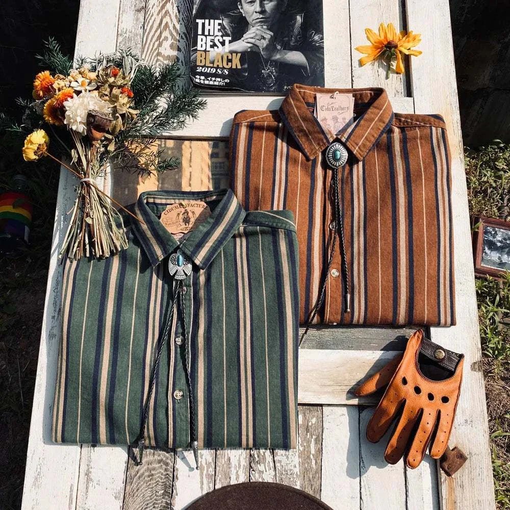 Vintage summer cotton shirt with stripes - Antonios