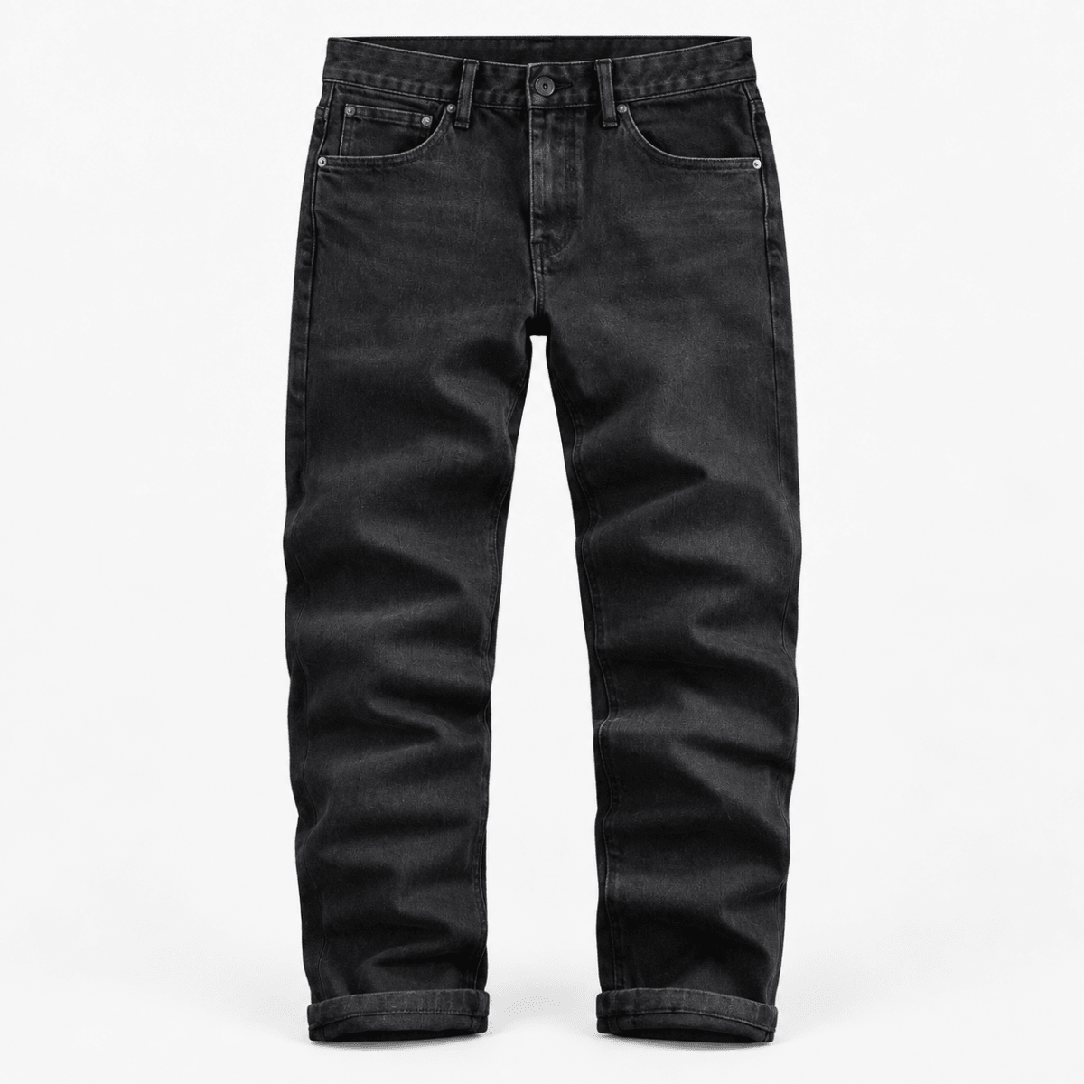 Washed black straight leg stretch jeans - AntoniosClothing - Washed black