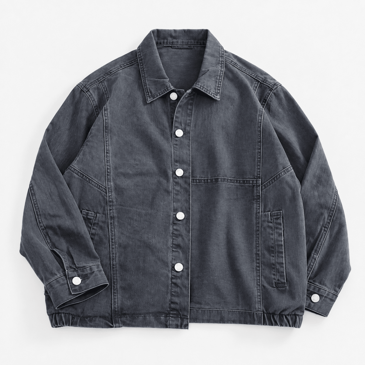 Washed cotton chore jacket - AntoniosClothing - Gray