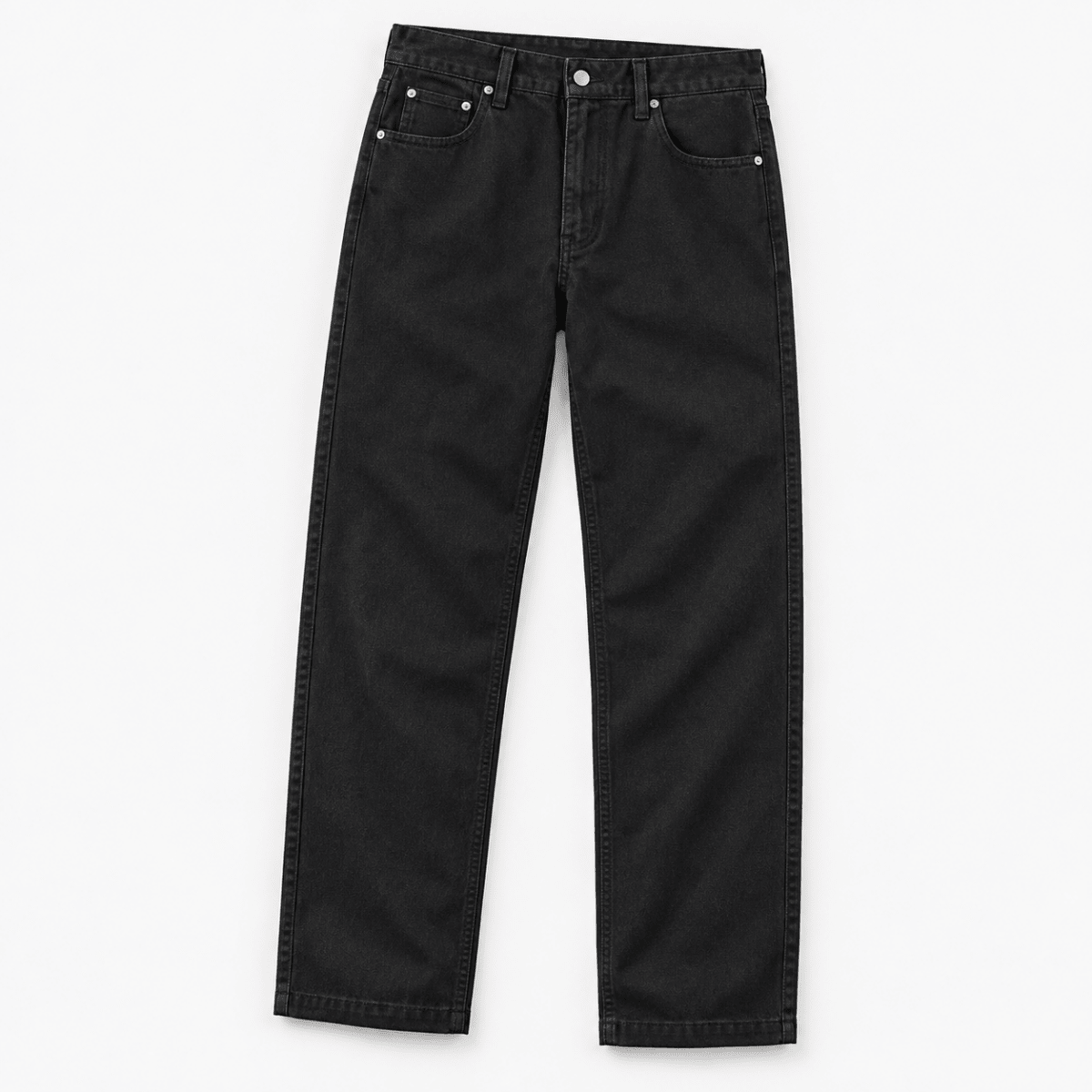 Washed cotton twill five pocket trousers - AntoniosClothing - Black