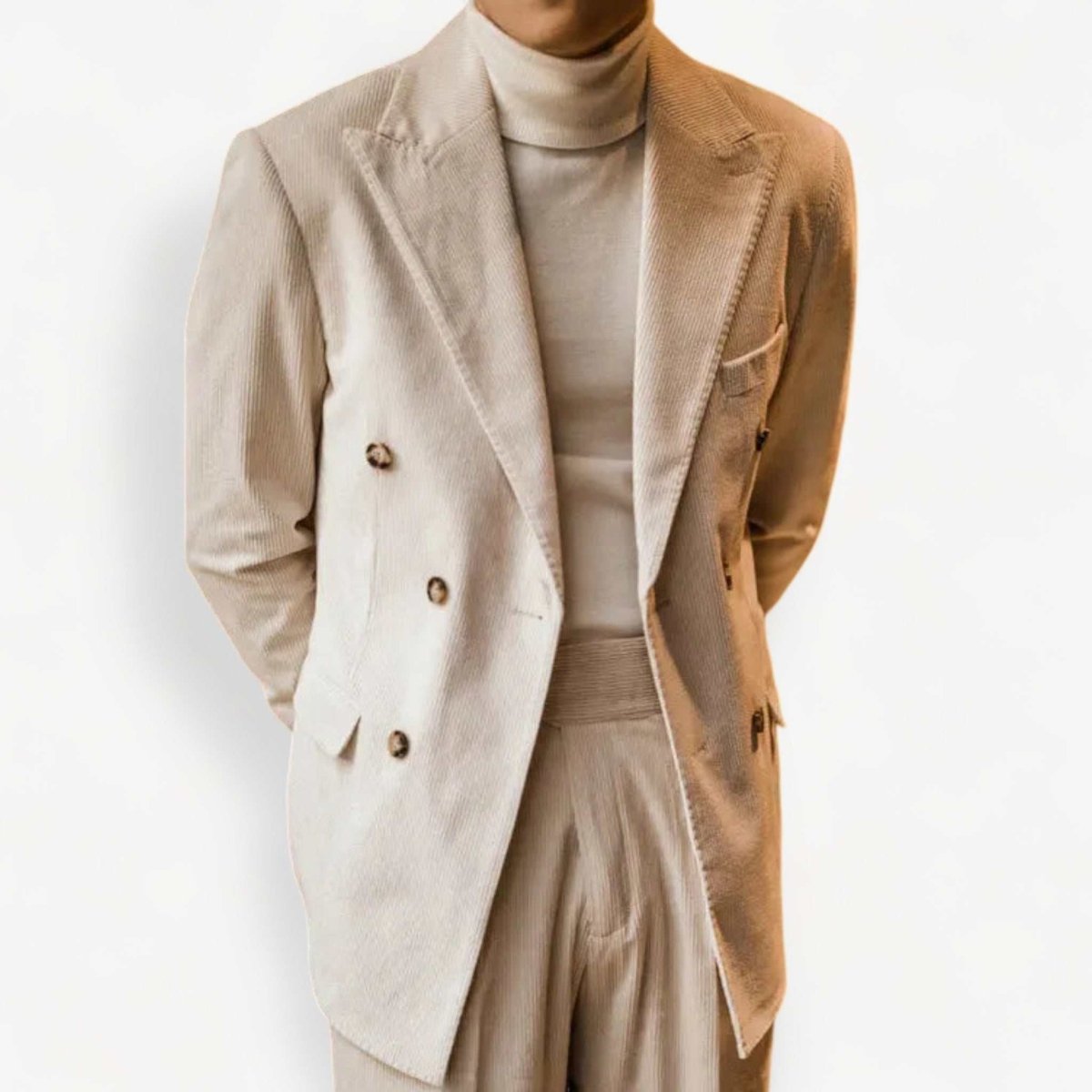 Wedding corduroy double breast suit - Antonios