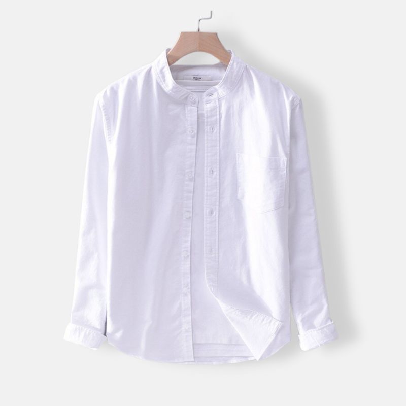Antonios Casual Pure Cotton Long Sleeve Shirt, white, breathable, smart casual style