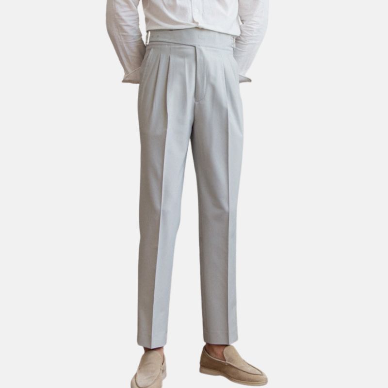 High Waist Business Trousers for men in stylish Old Money style.