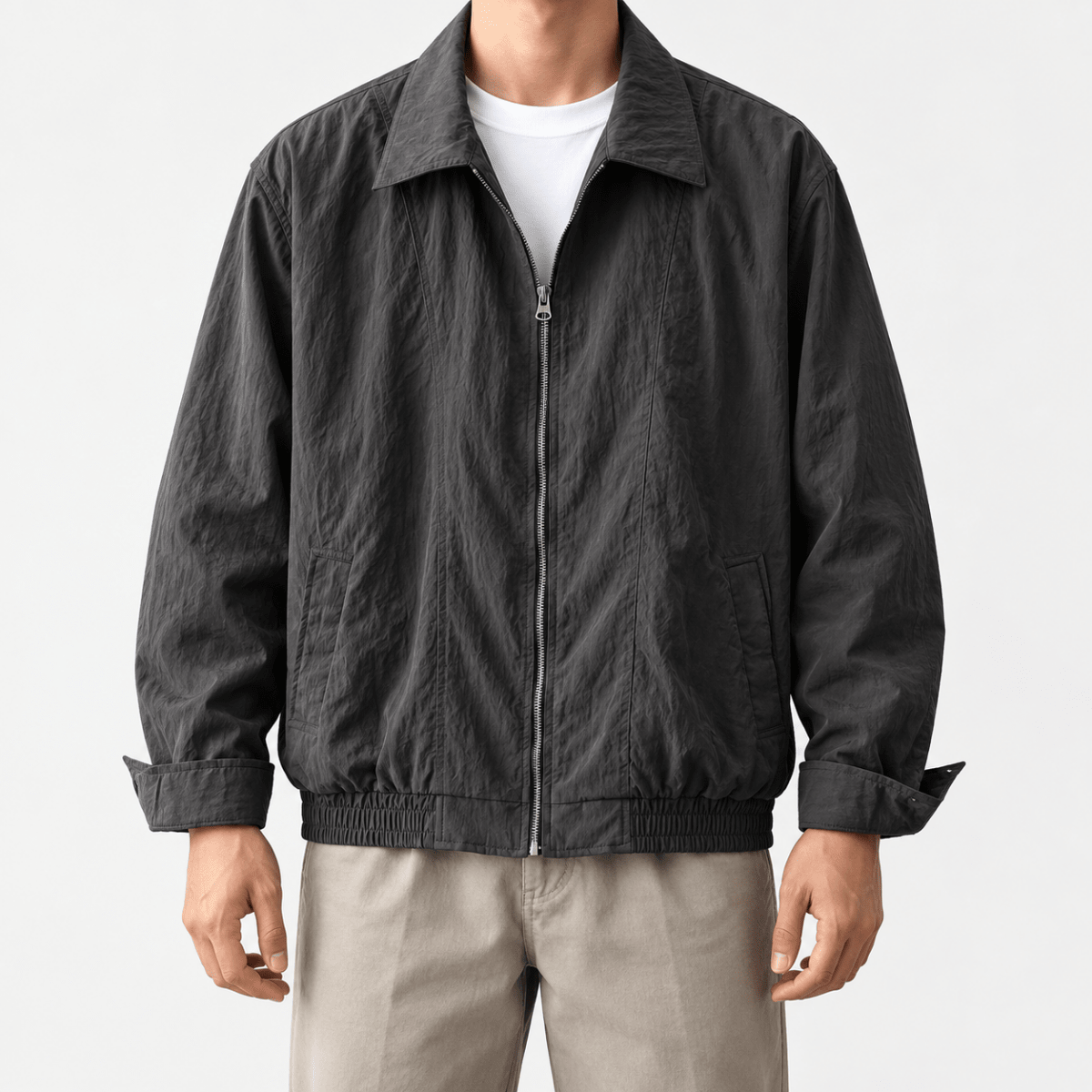 Will retro loose bomber jacket - AntoniosClothing - Gray